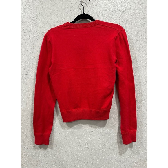 Ralph Lauren Sport Red Cotton Blend Long Sleeve Crewneck Sweater Women's Size M - Picture 2 of 6